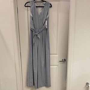 Elegant Blue Striped Women's jumpsuit